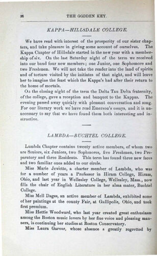 News-Letters: Lambda - Buchtel College, December 1884 (image)